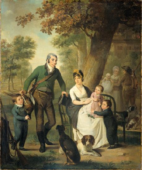 Adriaan de Lelie Jonkheer Gijsbert Carel Rutger Reinier van Brienen van Ramerus (1771-1821) with his wife and their four eldest children. oil painting image